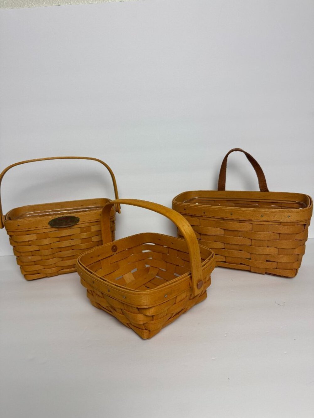 Longaberger Handmade Wooden Basket Set of 3